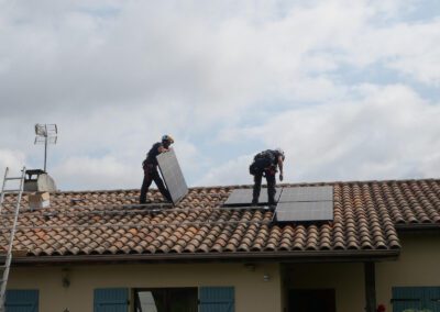 bannier pose sur toiture