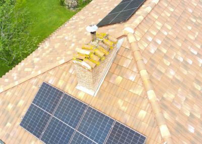 pose sur toiture aperçu du haut